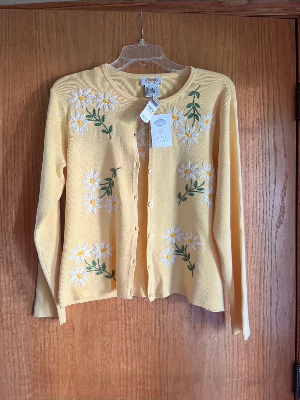 NWT Vintage 90s Y2K Talbots Yellow Daisy Cardigan sweater